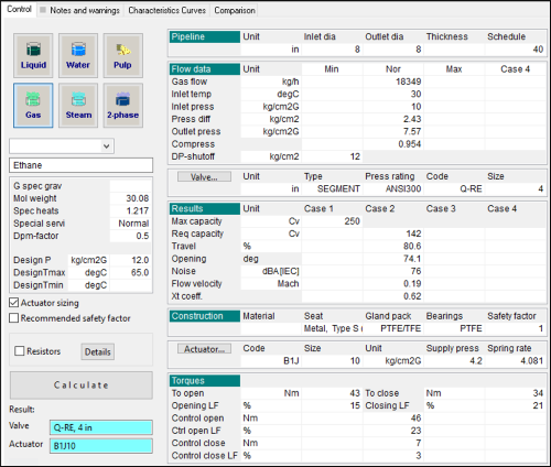 图3。Q-Trim v口阀在相同的应用中。