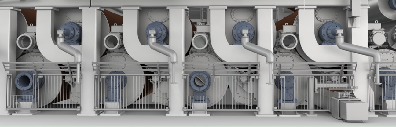 烘干机部分的纸机