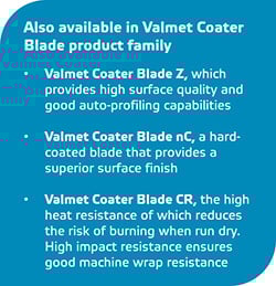 也可用在瓦尔麦特公司涂布机刀片产品全家ly