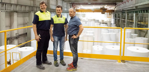 左起:Stefano Betta, William Mascher和Cartiere del Garda的Vittorio D 'Olif