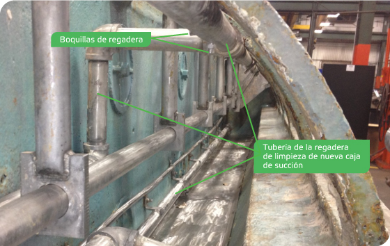Nueva tubería instalada en el rodillo 5095 durante la reconstrucción de 2013